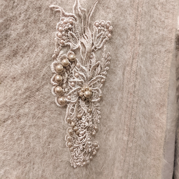 Vintage 80s Angora and lambswool oversized lined jacket - Picture 3 of 6